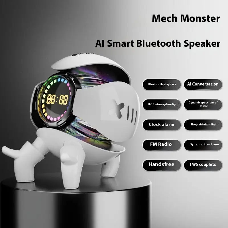 Mech Monster Smart Clock with Bluetooth Audio Alarm Functionality - Speaker