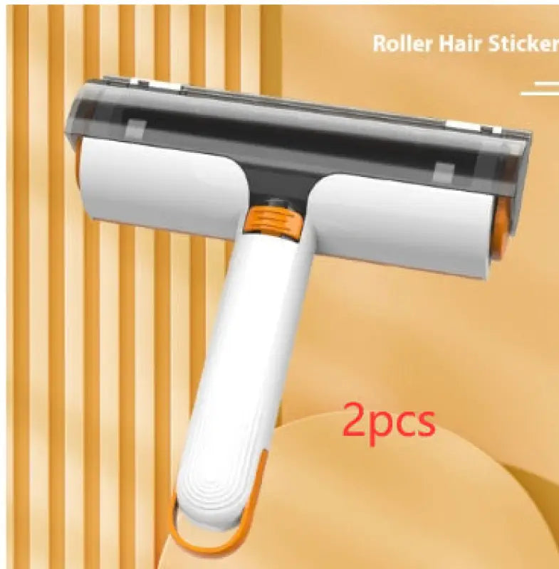 Multifunctional Pet Hair Removal Roller Portable and Washable - White Orange 2pcs - 369