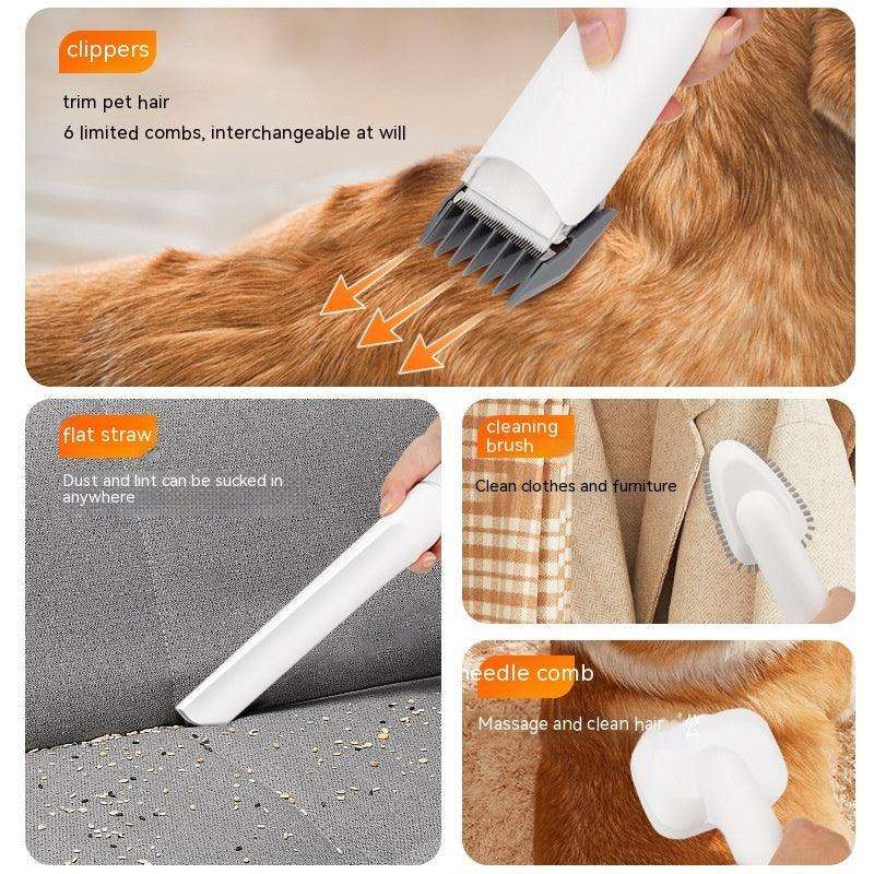 Pet Blowing And Combing All-in-one Machine Large Dog Lady Shaver - White / EU - 369