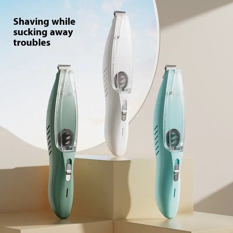 Three colorful handheld hair trimmers for easy grooming with vacuum cleaner bass noise