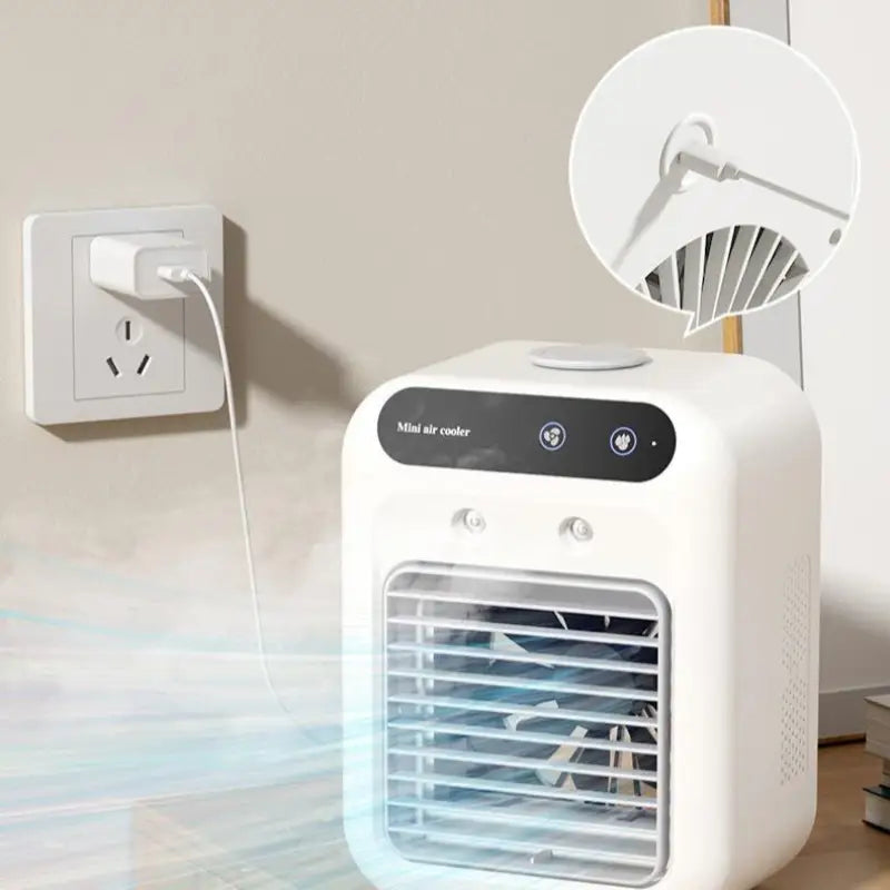 Portable Air Cooler Fan and Water Cooling Fan for Home and Car - Ivory White / L7 Humidifying Air Cooler - Air