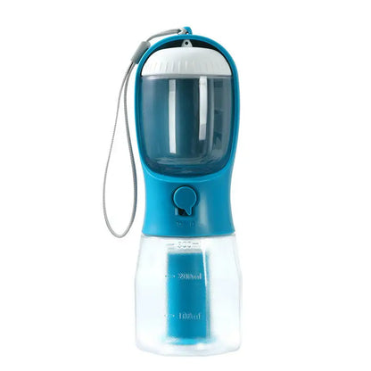 Blue and clear portable small multi-functional pet water bottle for travel