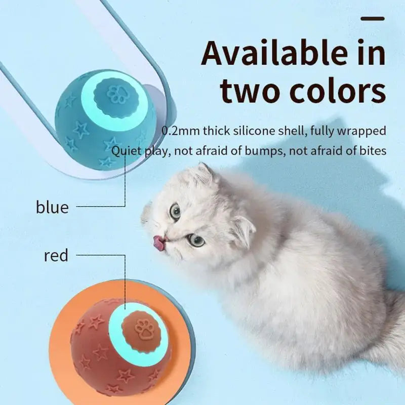 Interactive Smart Ball Cat Toy for Rechargeable Cat Exercise and Active Rolling Fun