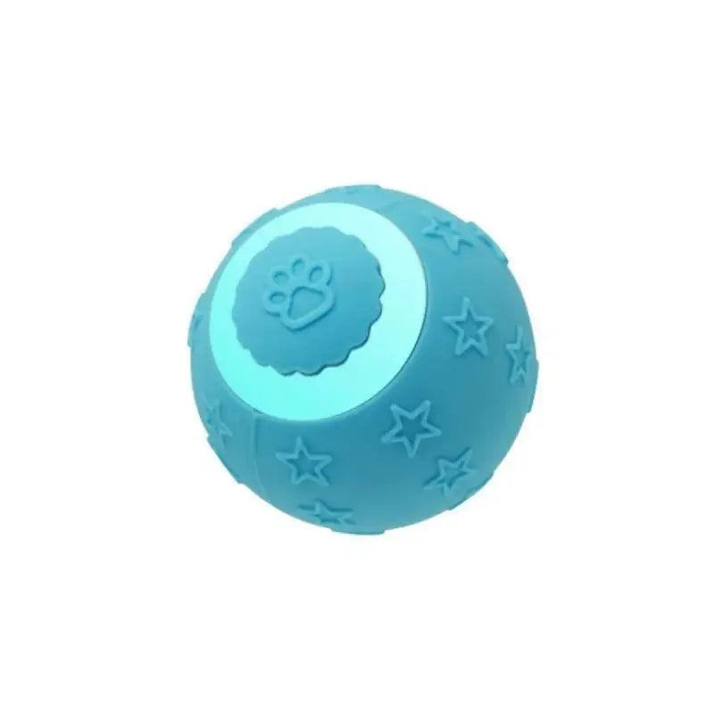 Blue rubber dog toy ball with paw print for Rechargeable Smart Ball Cat Toy exercise