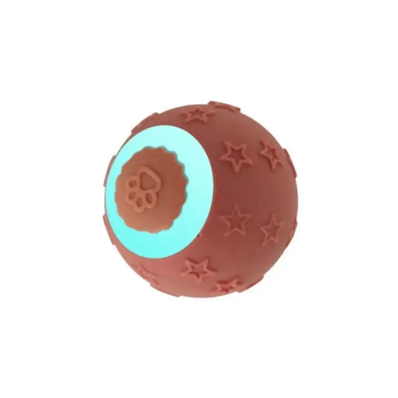 Brown dog toy ball with paw prints and stars for Rechargeable Smart Ball Cat exercise