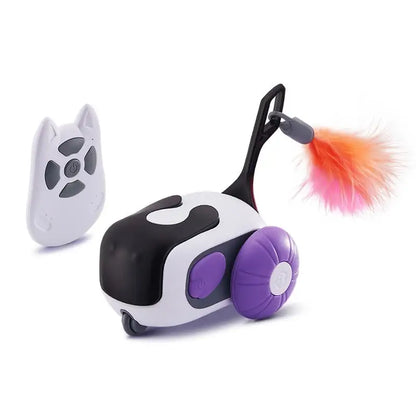 Smart Funny Cat Remote Control Car with Feather Attachment for Engaging Playtime