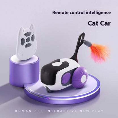 Smart Funny Cat Remote Control Car with Feather Attachment for Playful Cats