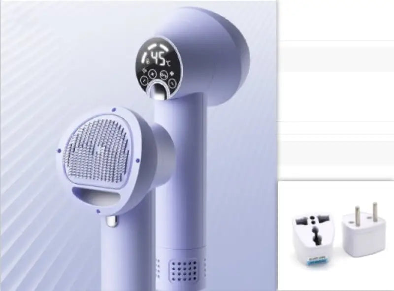 White pet hair dryer with digital display ideal for Cat grooming and Golden Retriever care