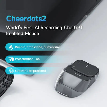 AI-enabled Smart Split Air Mouse with wireless charging functionality for seamless recording