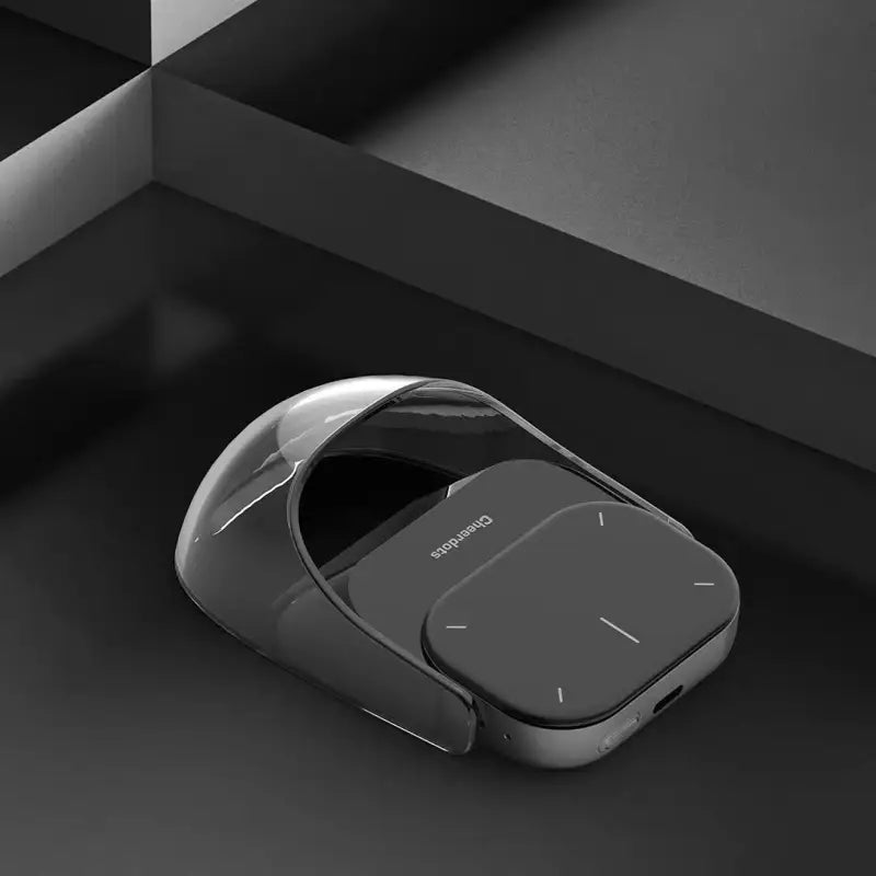 Sleek gray Smart Split Air Mouse with a transparent dome and wireless charging feature