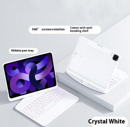 Swivel Keyboard Clear Case For IPad Smart Trackpad Bluetooth 360