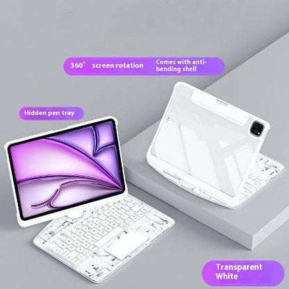 Swivel Keyboard Clear Case For IPad Smart Trackpad Bluetooth 360