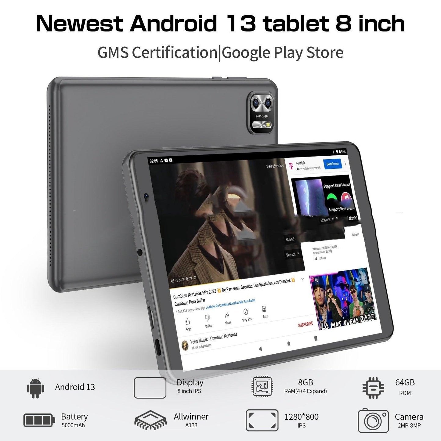 8-inch Eight-core Tablet PC Android 13 System 64g Large Capacity - 369