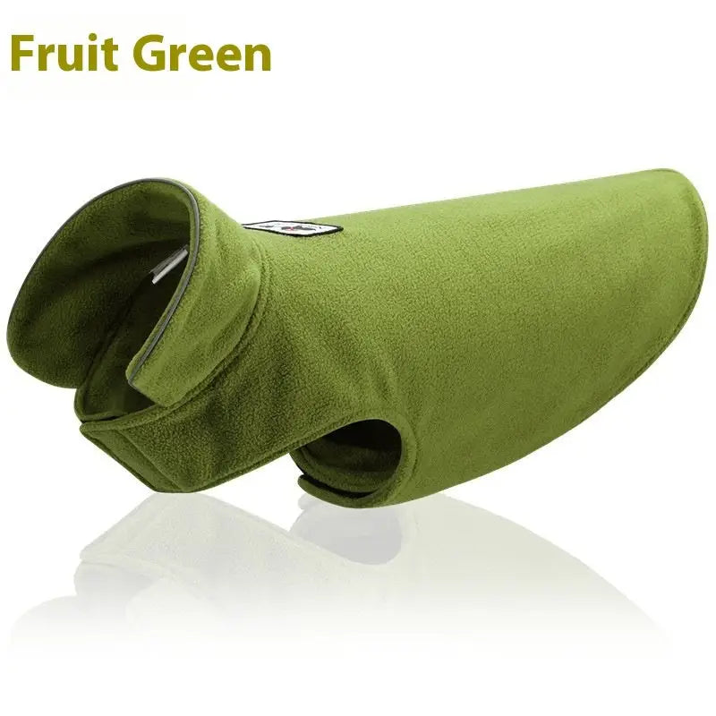 Fruit Green Dog Fleece Vest for Thickened Warm Pet Winter Dog Clothes