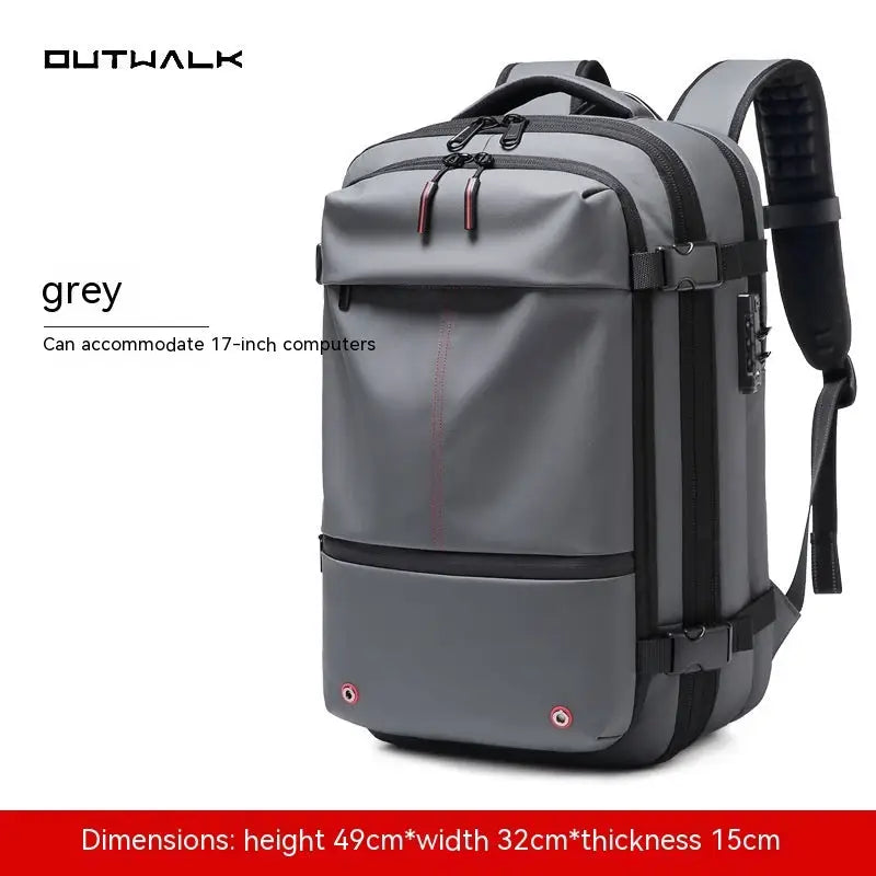 Travel Backpack Men’s Business Multifunction Computer Bag Large Capacity - Light Gray / 19 Inch - Travel Backpack