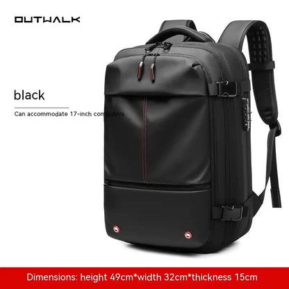 Travel Backpack Men’s Business Multifunction Computer Bag Large Capacity - Black / 19 Inch - Travel Backpack