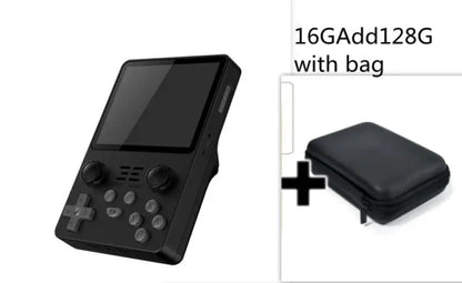 Upgraded HD IPS Nostalgic Handheld Joystick Arcade Game - Black / 16GAdd128G with bag - game