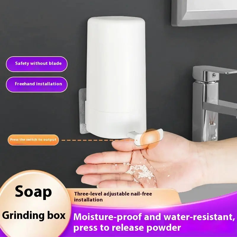 Wall Mounted Dry Organizer Soap Grinder Dispenser Soap Box - White - Soap Grinder Dispenser