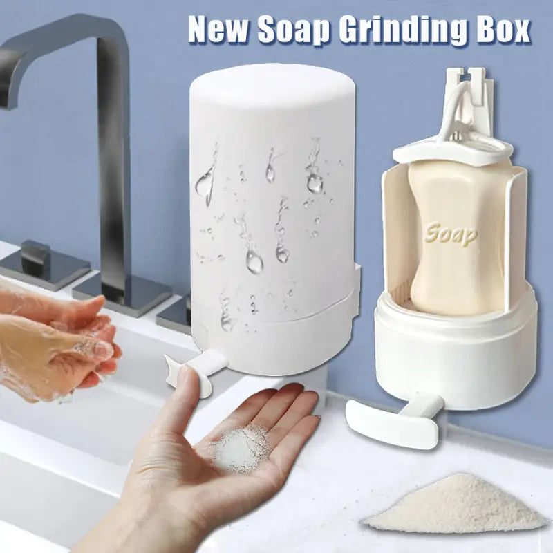 Wall Mounted Dry Organizer Soap Grinder Dispenser Soap Box - White - Soap Grinder Dispenser